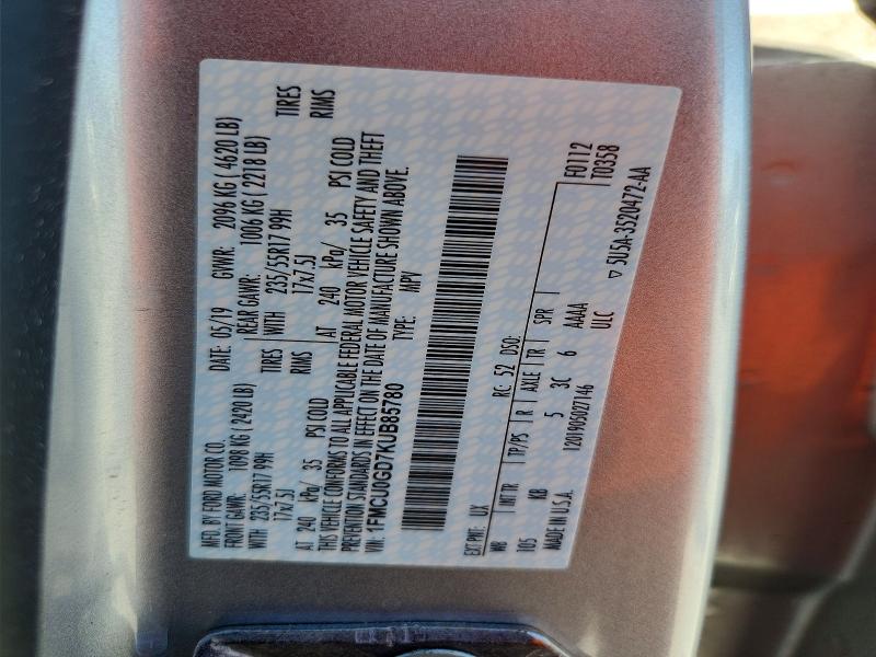 Aukcja sprzedaży 2019 Ford Escape, vin: 1FMCU0GD7KUB85780, numer aukcji: 66429836