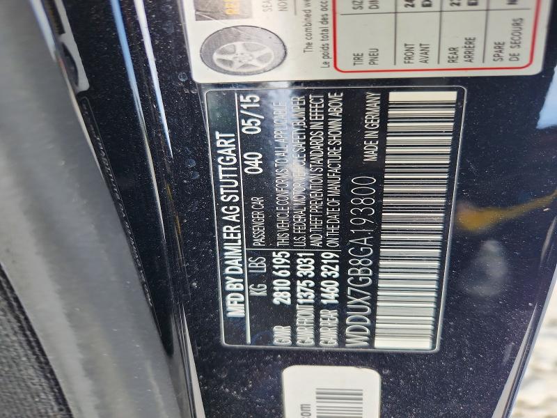 2016 Mercedes-benz S მანქანა იყიდება აუქციონზე, vin: WDDUX7GB8GA193800, აუქციონის ნომერი: 62890736