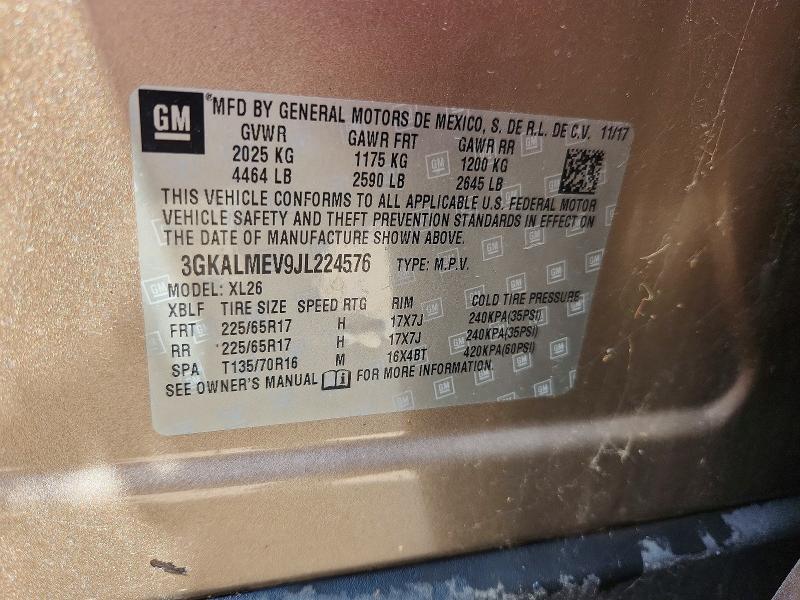 65029956 :رقم المزاد ، 3GKALMEV9JL224576 vin ، 2018 Gmc Terrain مزاد بيع
