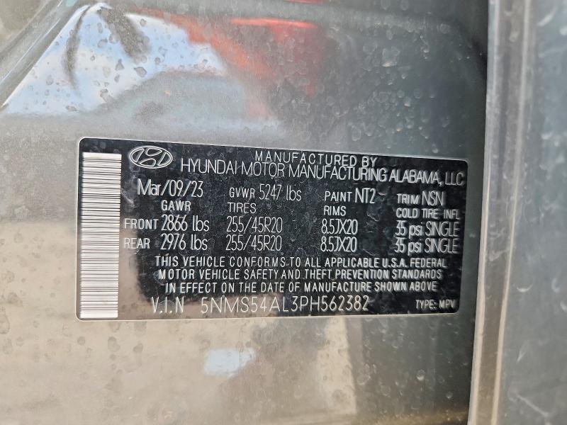 Aukcja sprzedaży 2023 Hyundai Santa Fe, vin: 5NMS54AL3PH562382, numer aukcji: 63881546