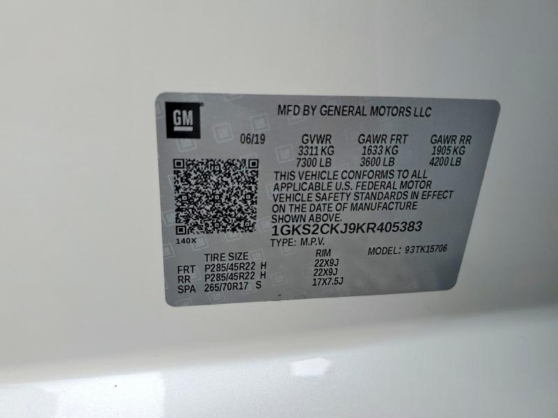 Продажа на аукционе авто 2019 Gmc Yukon, vin: 1GKS2CKJ9KR405383, номер лота: 64817896