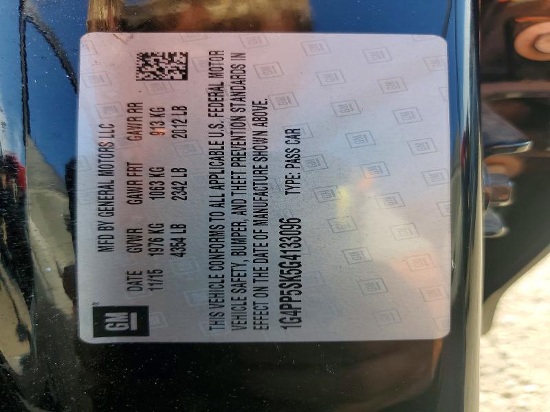 66751886 :رقم المزاد ، 1G4PP5SK5G4133096 vin ، 2016 Buick Verano مزاد بيع