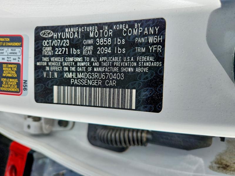 Продаж на аукціоні авто 2024 Hyundai Elantra, vin: KMHLM4DG3RU670403, номер лоту: 64000516