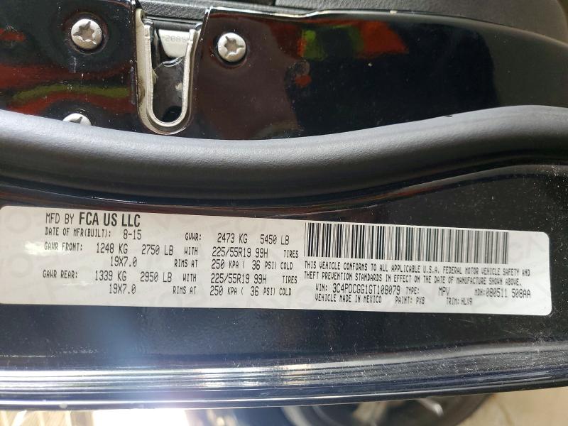 2016 Dodge Journey მანქანა იყიდება აუქციონზე, vin: 3C4PDCGG1GT108079, აუქციონის ნომერი: 66425486