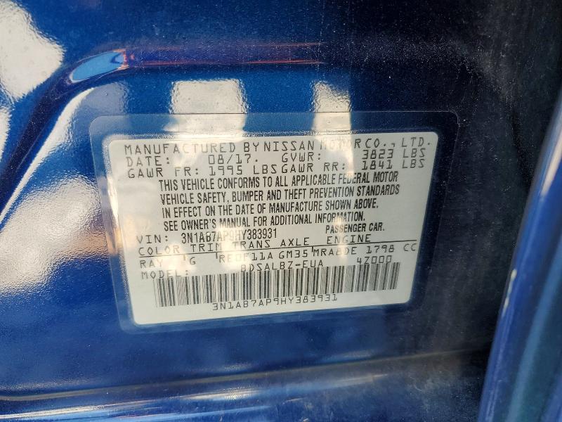 Aukcja sprzedaży 2017 Nissan Sentra, vin: 3N1AB7AP9HY383931, numer aukcji: 63558366