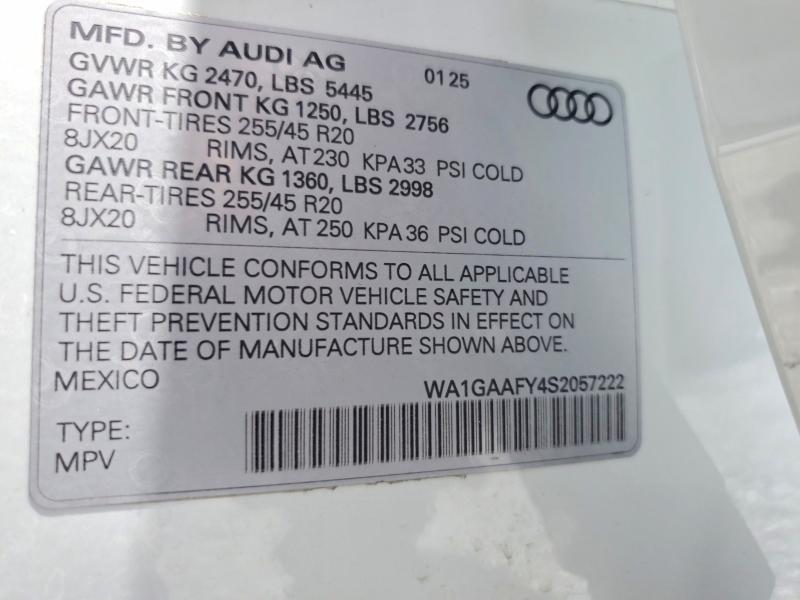 Продажа на аукционе авто 2025 Audi Q5, vin: WA1GAAFY4S2057222, номер лота: 64442396