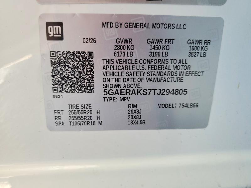 Продажа на аукционе авто 2026 Buick Enclave, vin: 5GAERAKS7TJ294805, номер лота: 66780916