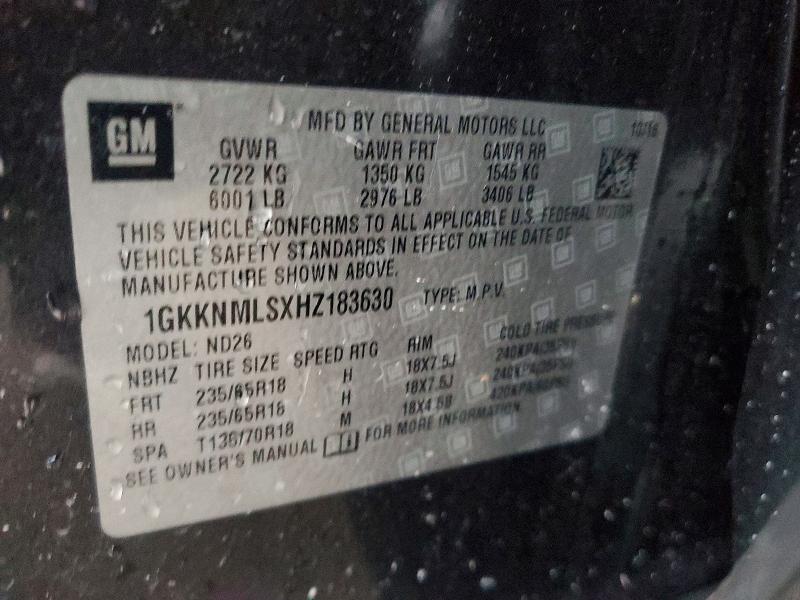 Продажа на аукционе авто 2017 Gmc Acadia, vin: 1GKKNMLSXHZ183630, номер лота: 64623906