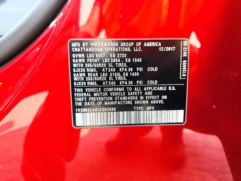Продажа на аукционе авто 2018 Volkswagen Atlas, vin: 1V2NR2CA6JC550698, номер лота: 64290076