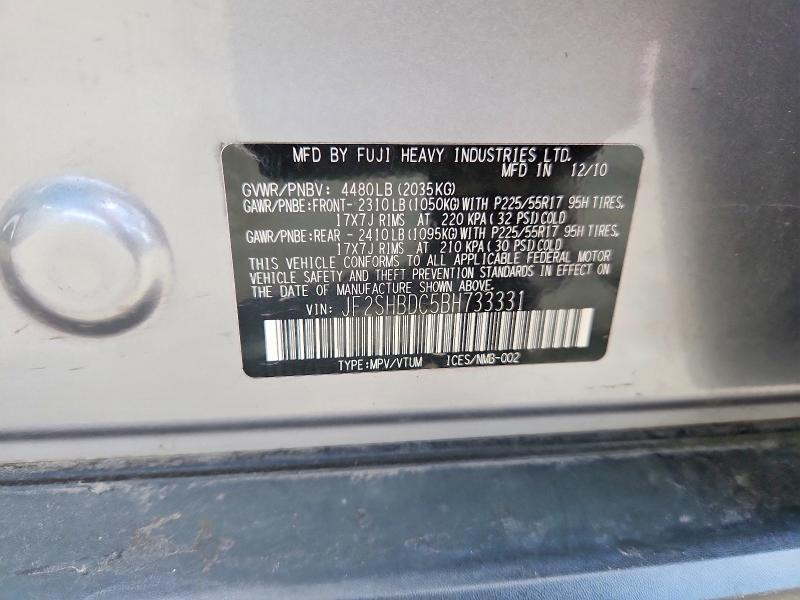 Продажа на аукционе авто 2011 Subaru Forester, vin: JF2SHBDC5BH733331, номер лота: 66577136