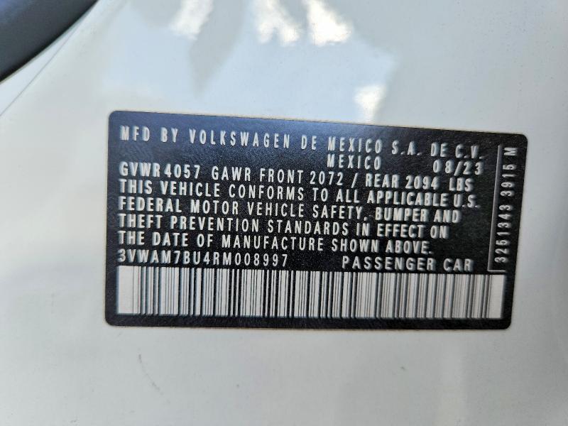 66921506 :رقم المزاد ، 3VWAM7BU4RM008997 vin ، 2024 Volkswagen Jetta مزاد بيع