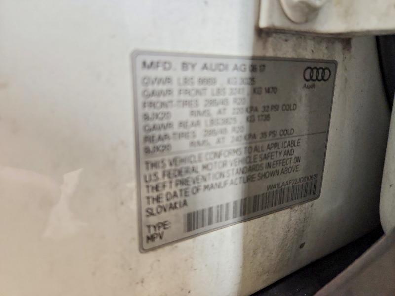 Продажа на аукционе авто 2018 Audi Q7, vin: WA1LAAF72JD010621, номер лота: 66240106