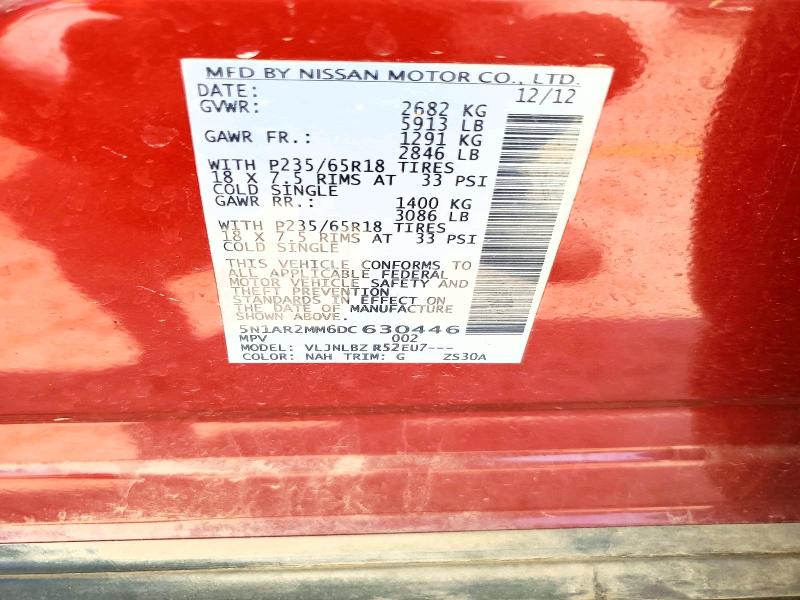 Aukcja sprzedaży 2013 Nissan Pathfinder, vin: 5N1AR2MM6DC630446, numer aukcji: 63111586