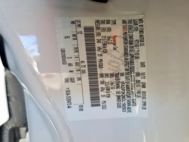 Aukcja sprzedaży 2013 Ford Focus, vin: 1FADP3K29DL190503, numer aukcji: 63961906