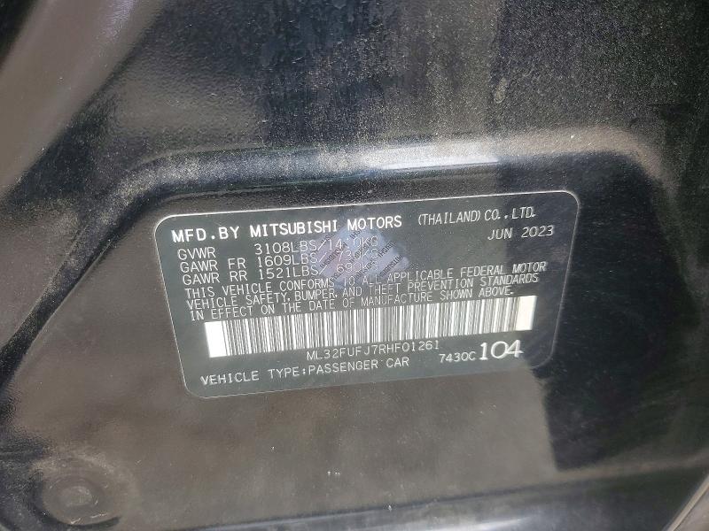 63341366 :رقم المزاد ، ML32FUFJ7RHF01261 vin ، 2024 Mitsubishi Mirage مزاد بيع