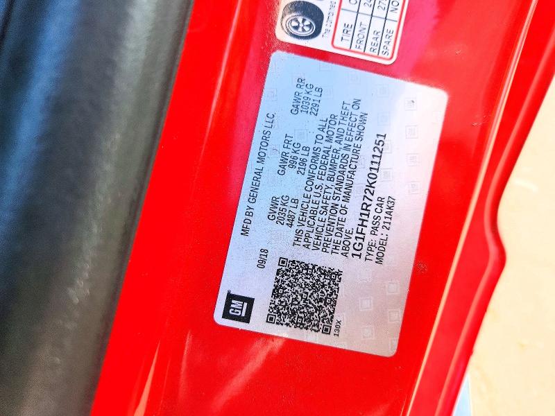 Aukcja sprzedaży 2019 Chevrolet Camaro, vin: 1G1FH1R72K0111251, numer aukcji: 65012736