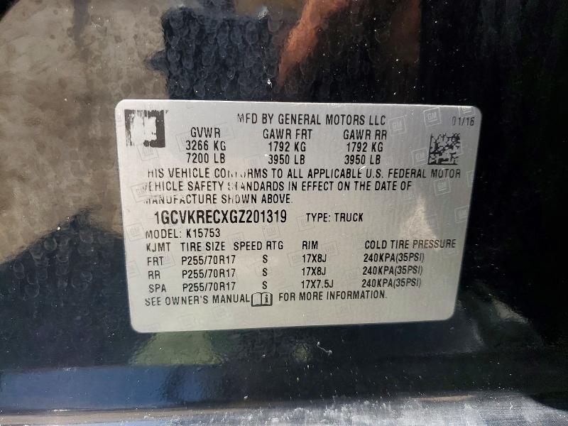 Продаж на аукціоні авто 2016 Chevrolet Silverado, vin: 1GCVKRECXGZ201319, номер лоту: 64005826