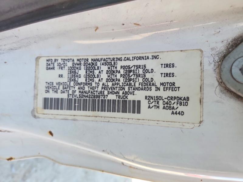 64029166 :رقم المزاد ، 5TEVL52N42Z898737 vin ، 2002 Toyota Tacoma مزاد بيع