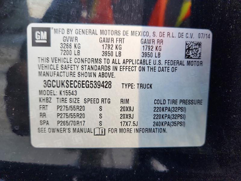Aukcja sprzedaży 2014 Chevrolet Silverado, vin: 3GCUKSEC6EG539428, numer aukcji: 64248156