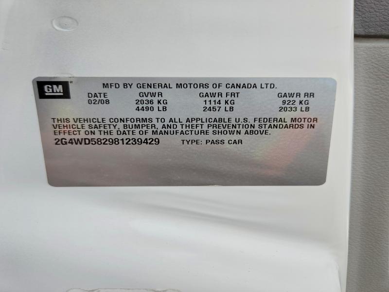Продажа на аукционе авто 2008 Buick Lacrosse, vin: 2G4WD582981239429, номер лота: 64338566