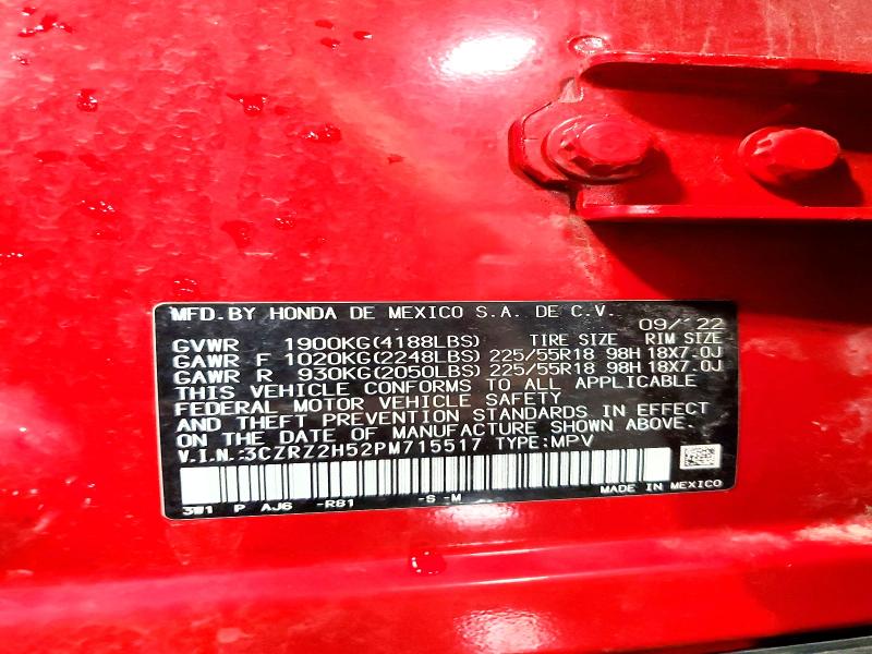 Продажа на аукционе авто 2023 Honda Hr-v, vin: 3CZRZ2H52PM715517, номер лота: 66102046