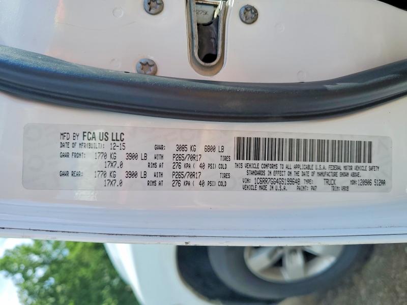 66555816 :رقم المزاد ، 1C6RR7GG4GS199648 vin ، 2016 Ram 1500 مزاد بيع