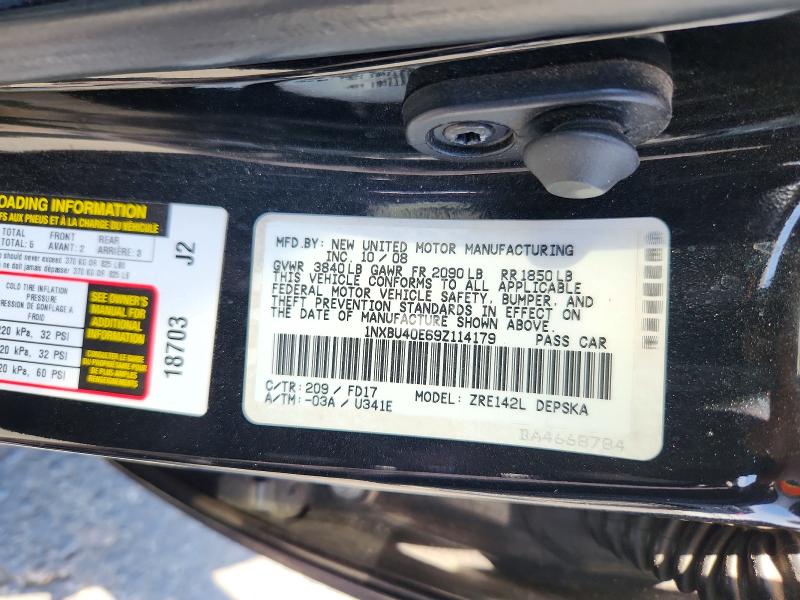 Aukcja sprzedaży 2009 Toyota Corolla, vin: 1NXBU40E69Z114179, numer aukcji: 65705106