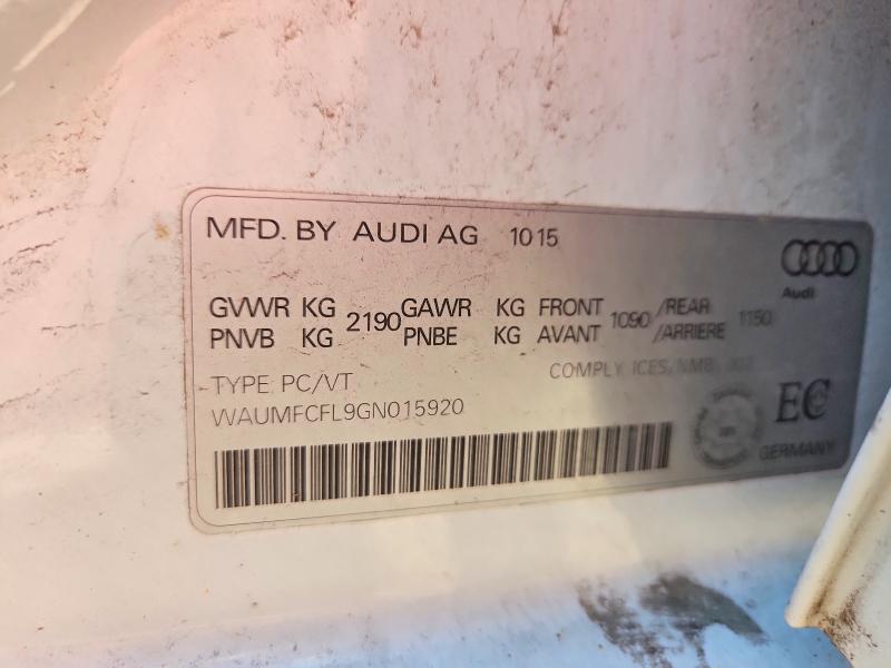 64632926 :رقم المزاد ، WAUMFCFL9GN015920 vin ، 2016 Audi A4 مزاد بيع