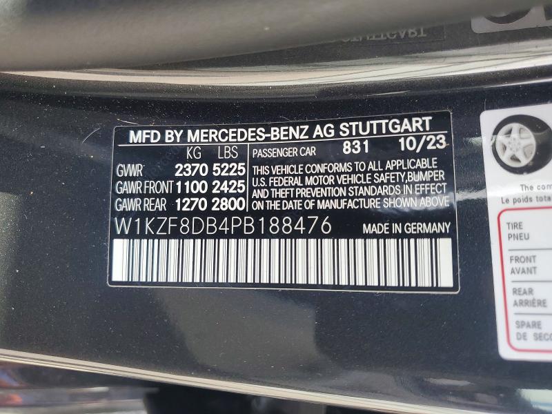 64423726 :رقم المزاد ، W1KZF8DB4PB188476 vin ، 2023 Mercedes-benz E مزاد بيع
