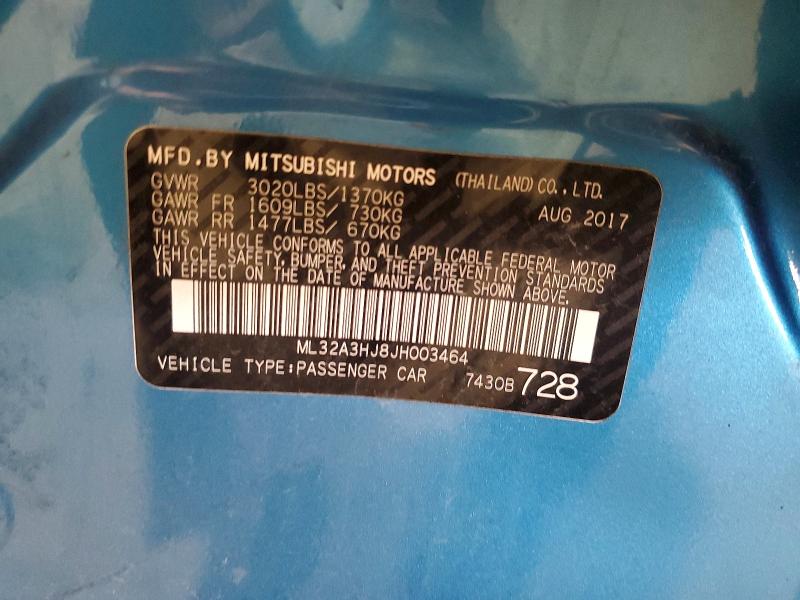 63260086 :رقم المزاد ، ML32A3HJ8JH003464 vin ، 2018 Mitsubishi Mirage مزاد بيع