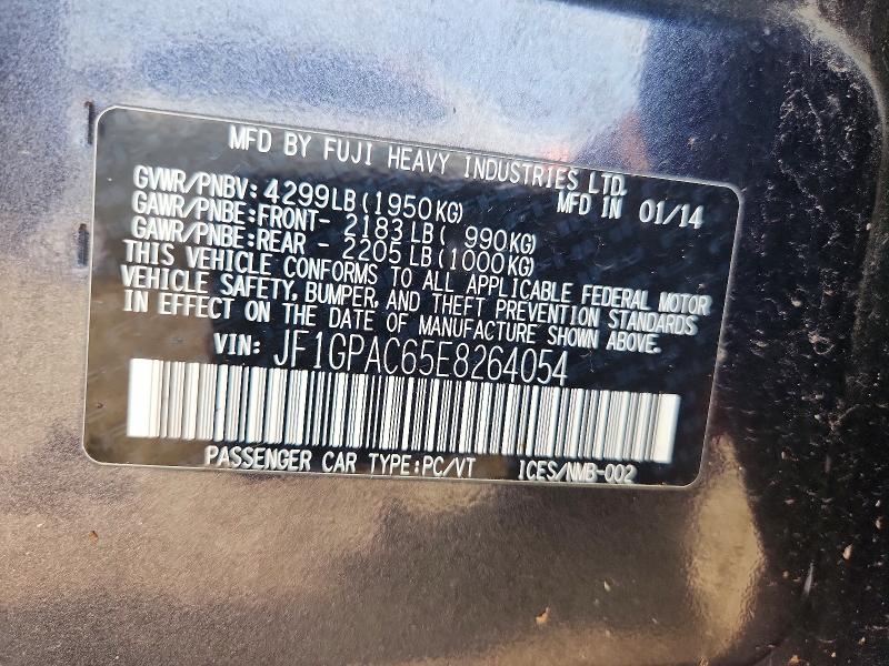 2014 Subaru Impreza მანქანა იყიდება აუქციონზე, vin: JF1GPAC65E8264054, აუქციონის ნომერი: 63371676