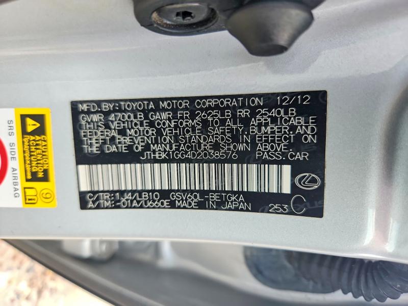 Продаж на аукціоні авто 2013 Lexus Es, vin: JTHBK1GG4D2038576, номер лоту: 64328806