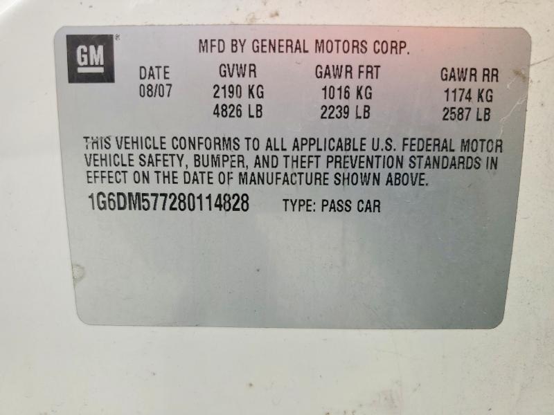 65937196 :رقم المزاد ، 1G6DM577280114828 vin ، 2008 Cadillac Cts مزاد بيع