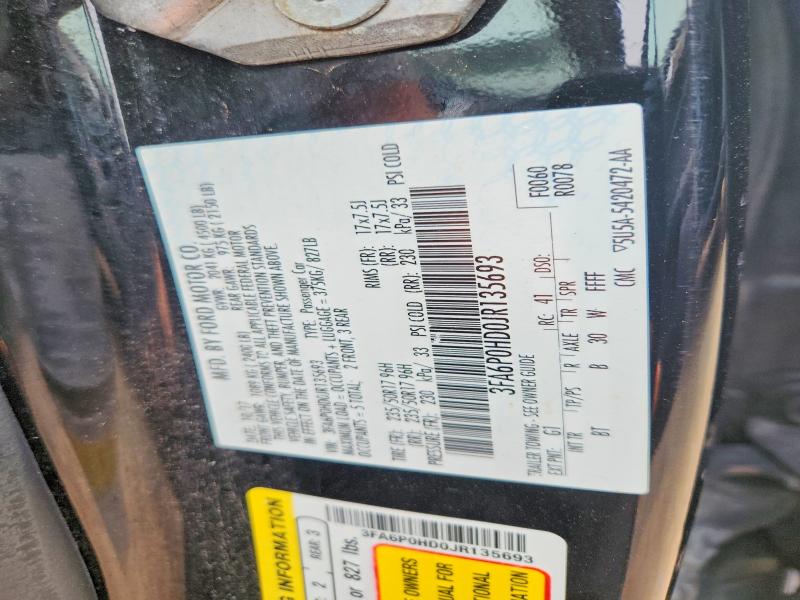 Продаж на аукціоні авто 2018 Ford Fusion, vin: 3FA6P0HD0JR135693, номер лоту: 63697636