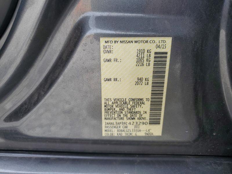 Продажа на аукционе авто 2015 Nissan Altima, vin: 1N4AL3AP3FC423290, номер лота: 64713326