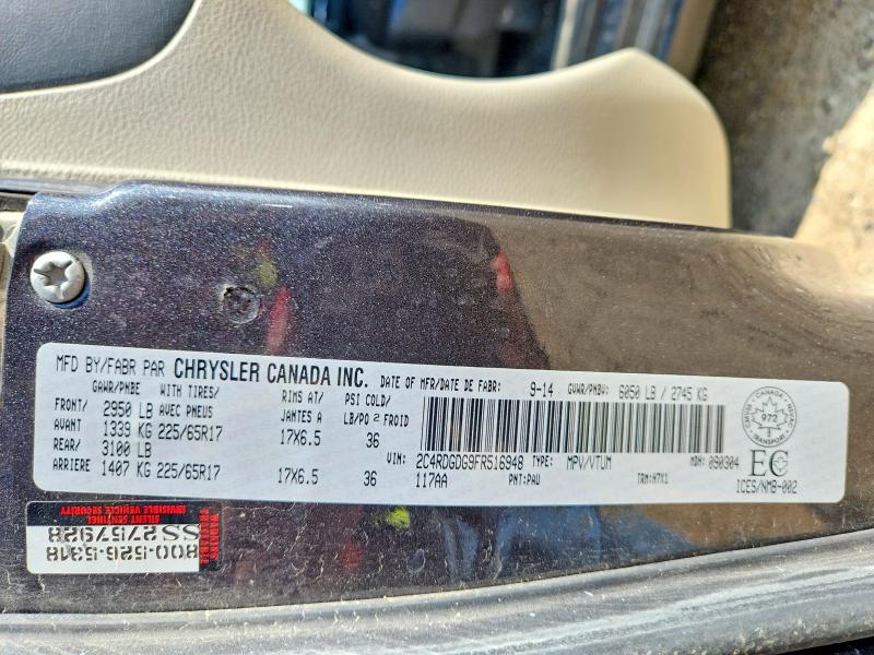 Aukcja sprzedaży 2015 Dodge Grand Caravan, vin: 2C4RDGDG9FR516948, numer aukcji: 64021866