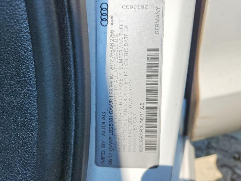 2018 Audi A6 მანქანა იყიდება აუქციონზე, vin: WAUG8AFC6JN011925, აუქციონის ნომერი: 64224856