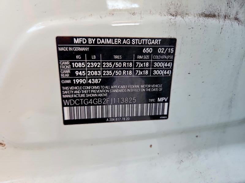 Продажа на аукционе авто 2015 Mercedes-benz Gla, vin: WDCTG4GB2FJ113825, номер лота: 65996616