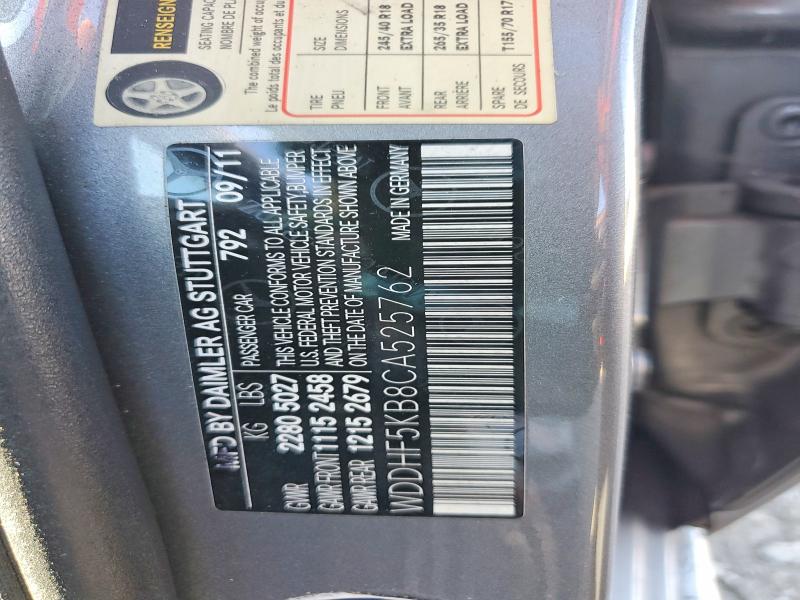 Aukcja sprzedaży 2012 Mercedes-benz E, vin: WDDHF5KB8CA525762, numer aukcji: 65050786