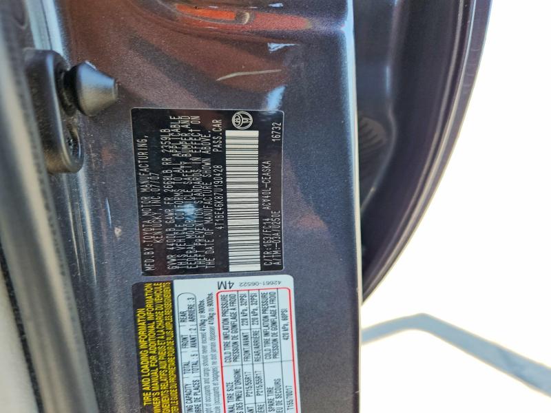 62827446 :رقم المزاد ، 4T1BE46K87U190428 vin ، 2007 Toyota Camry مزاد بيع