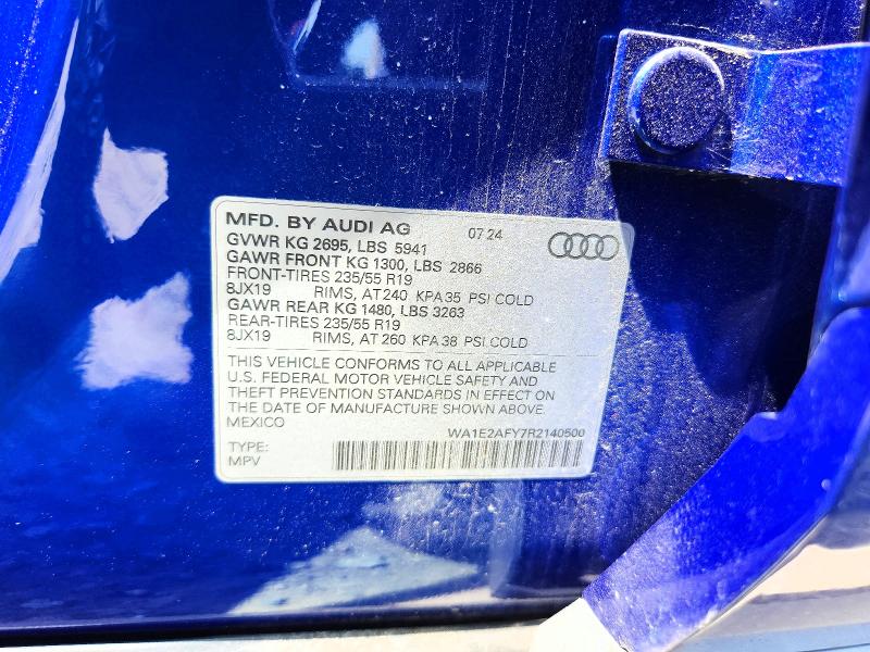 Aukcja sprzedaży 2024 Audi Q5 E, vin: WA1E2AFY7R2140500, numer aukcji: 63301156