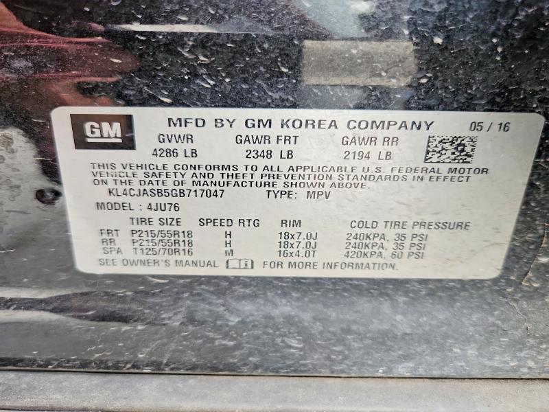 Aukcja sprzedaży 2016 Buick Encore, vin: KL4CJASB5GB717047, numer aukcji: 66698636