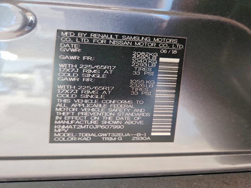 Aukcja sprzedaży 2018 Nissan Rogue, vin: KNMAT2MT0JP607990, numer aukcji: 64459726