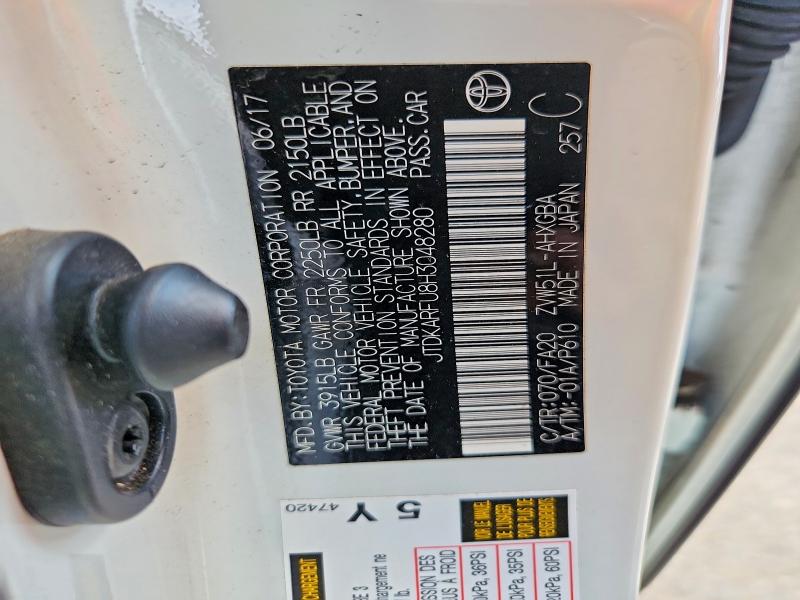 Aukcja sprzedaży 2017 Toyota Prius, vin: JTDKARFU8H3048280, numer aukcji: 61452776
