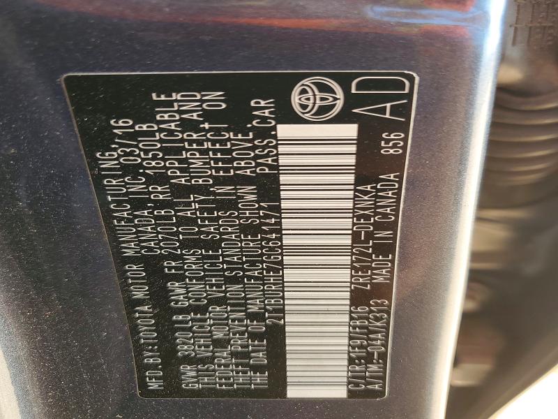 Aukcja sprzedaży 2016 Toyota Corolla, vin: 2T1BURHE7GC641471, numer aukcji: 66597636