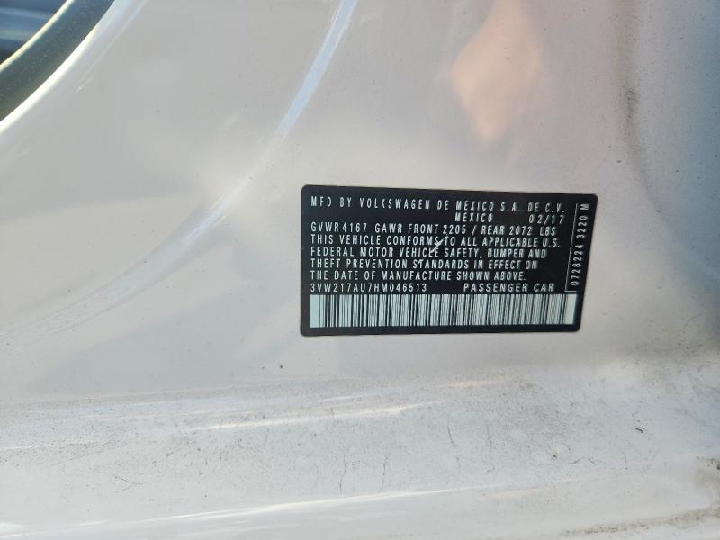 Продажа на аукционе авто 2017 Volkswagen Golf, vin: 3VW217AU7HM046513, номер лота: 66027216