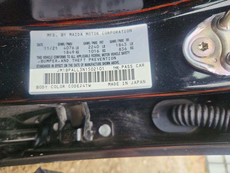 Aukcja sprzedaży 2022 Mazda 3, vin: JM1BPALL3N1502101, numer aukcji: 63825506