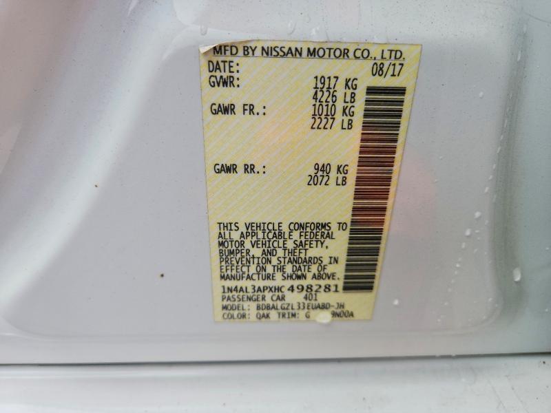 Продаж на аукціоні авто 2017 Nissan Altima, vin: 1N4AL3APXHC498281, номер лоту: 63685836