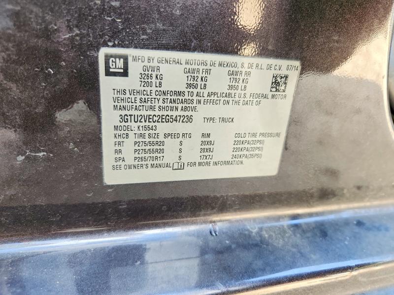 66910686 :رقم المزاد ، 3GTU2VEC2EG547236 vin ، 2014 Gmc Sierra مزاد بيع