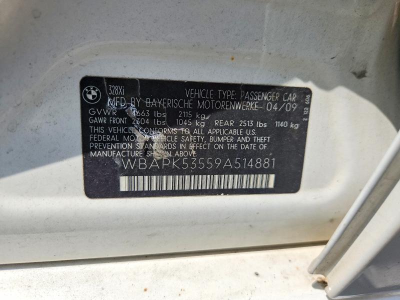 65502806 :رقم المزاد ، WBAPK53559A514881 vin ، 2009 Bmw 328 مزاد بيع